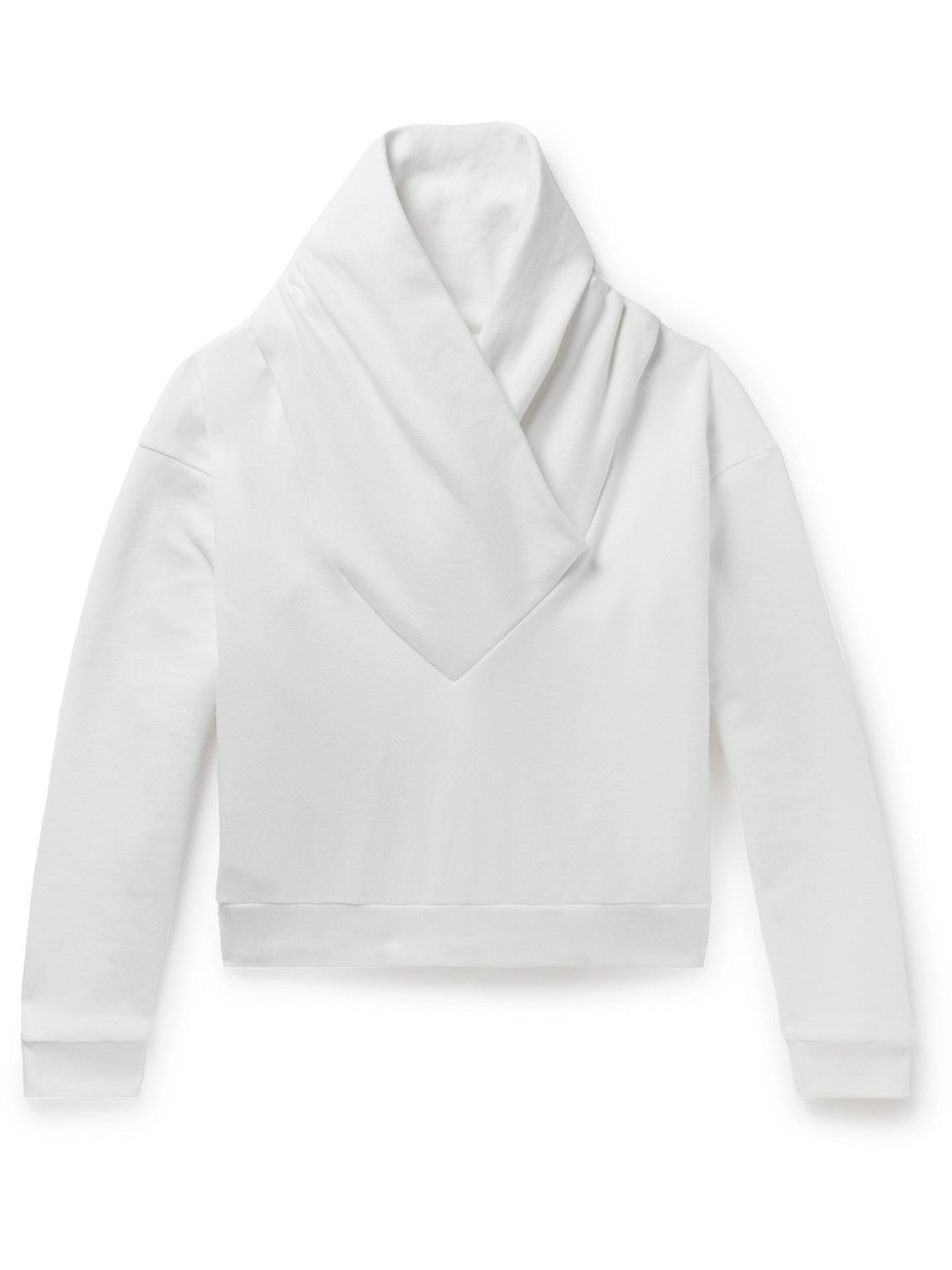SAINT LAURENT - Shawl-Collar Cotton-Jersey Sweatshirt - Men - White - XXL von SAINT LAURENT