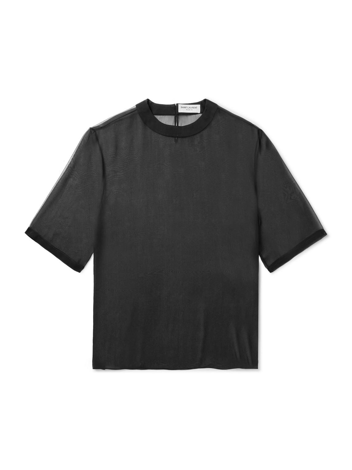SAINT LAURENT - Silk-Organza T-Shirt - Men - Black - L von SAINT LAURENT