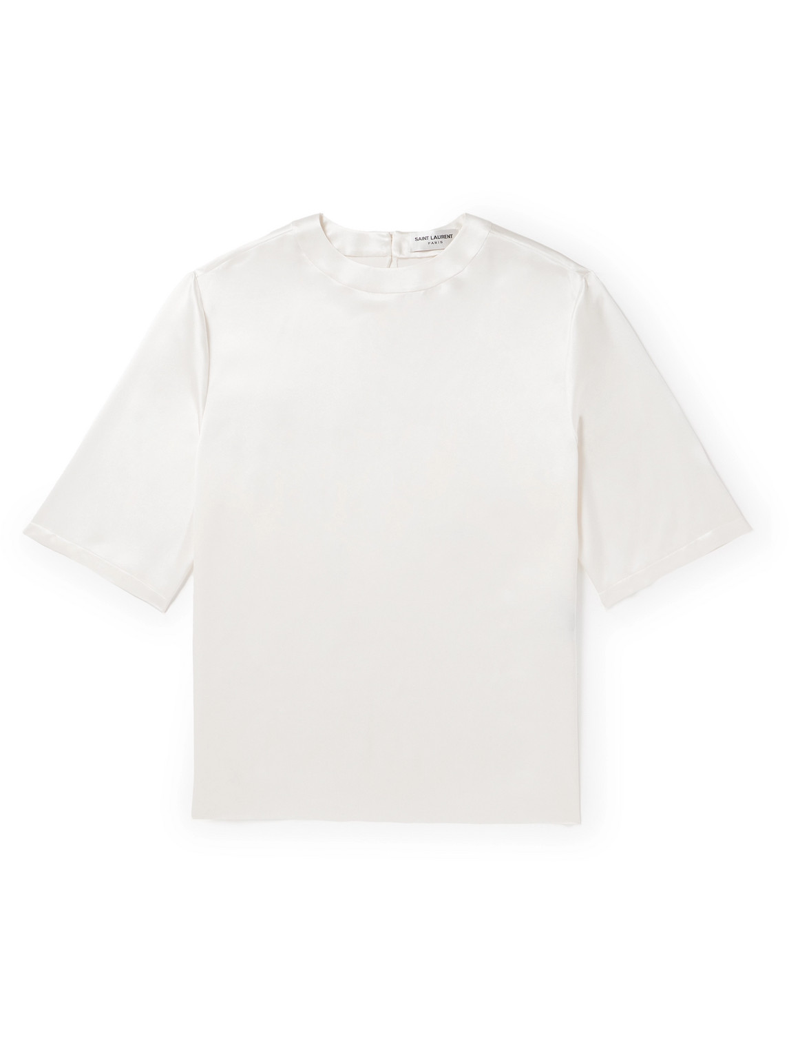 SAINT LAURENT - Silk-Satin T-Shirt - Men - White - L von SAINT LAURENT