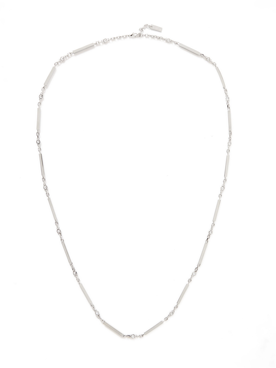 SAINT LAURENT - Silver-Tone Crystal Chain Necklace - Men - Silver von SAINT LAURENT