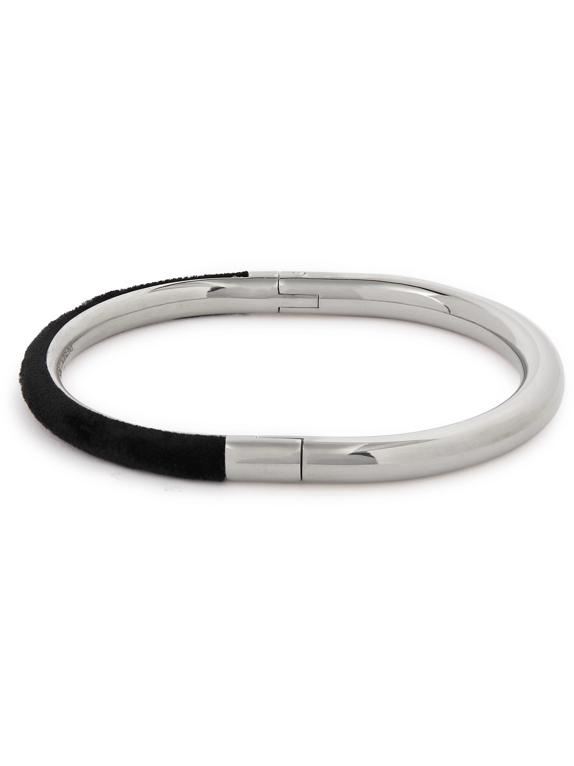 SAINT LAURENT - Silver-Tone Velvet Bracelet - Men - Silver - M von SAINT LAURENT