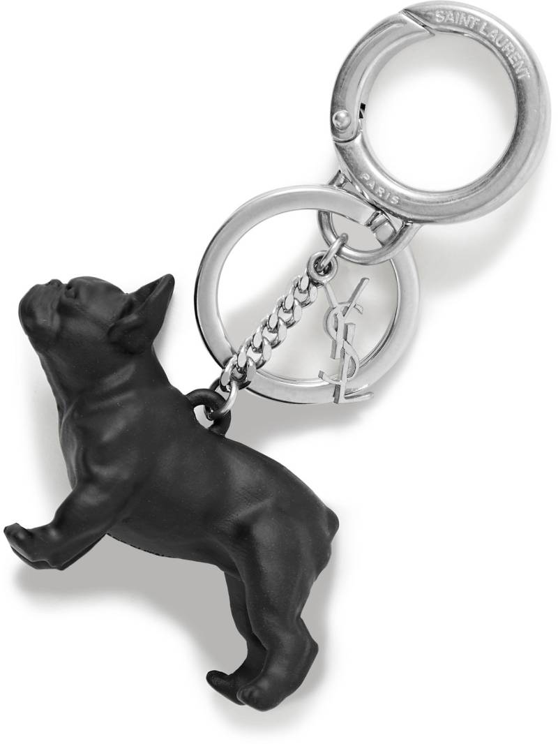 SAINT LAURENT - Silver-Tone and Resin Key Fob - Men - Black von SAINT LAURENT