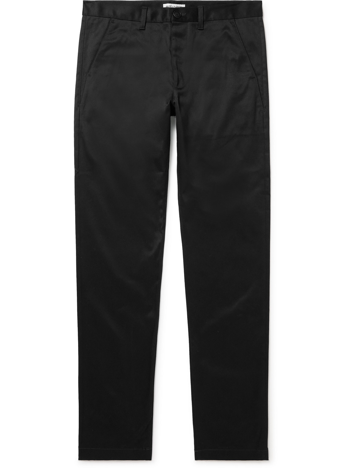 SAINT LAURENT - Slim-Fit Cotton-Blend Twill Chinos - Men - Black - UK/US 30 von SAINT LAURENT