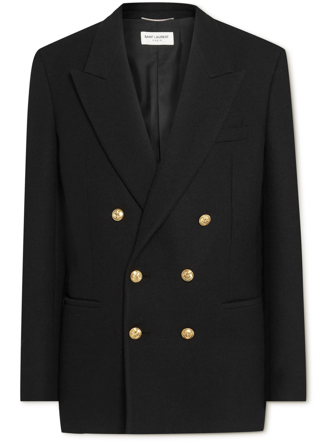 SAINT LAURENT - Slim-Fit Double-Breasted Camel Hair-Blend Blazer - Men - Black - IT 48 SAINT LAURENT - Slim-Fit Double-Breasted Camel Hair-Blend Blazer - Men - Black - IT 48 von SAINT LAURENT