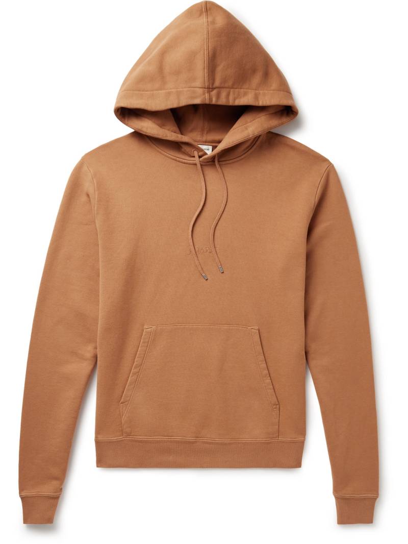 SAINT LAURENT - Slim-Fit Logo-Embroidered Cotton-Jersey Hoodie - Men - Brown - L von SAINT LAURENT