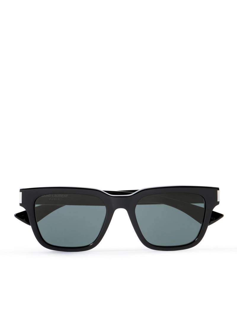 SAINT LAURENT - Square-Frame Silver-Tone and Acetate Sunglasses - Men - Black von SAINT LAURENT
