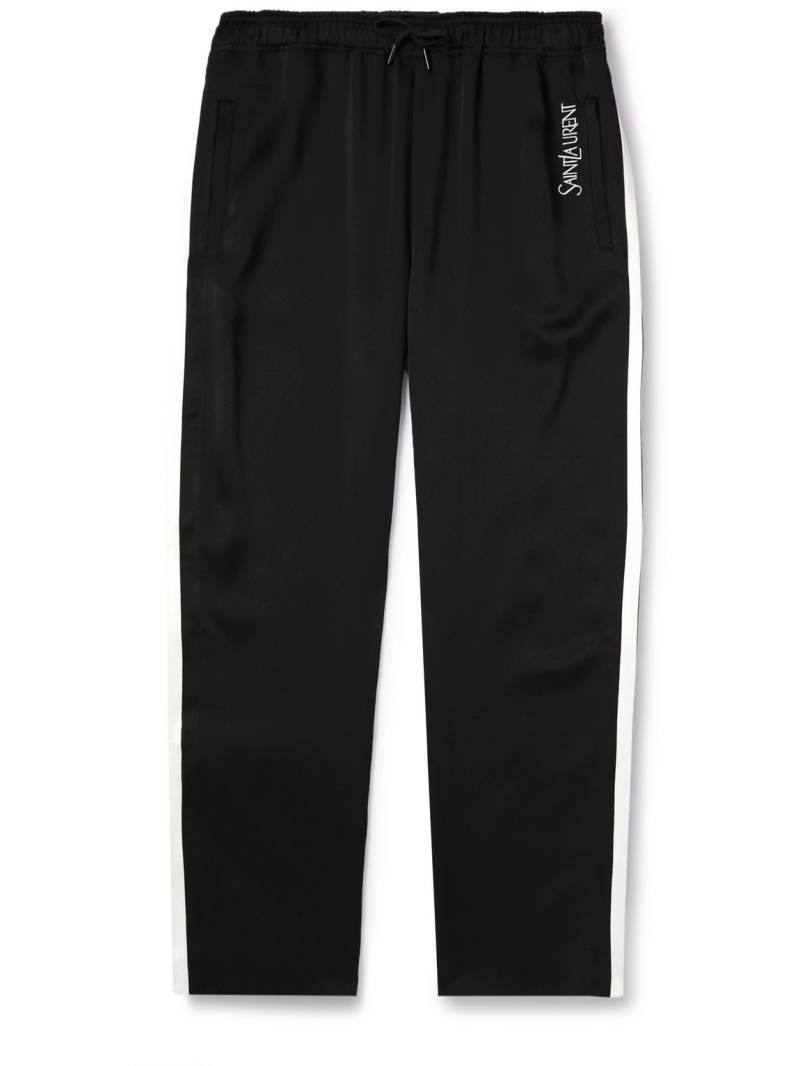 SAINT LAURENT - Straight-Leg Satin-Jersey Sweatpants - Men - Black - IT 50 von SAINT LAURENT