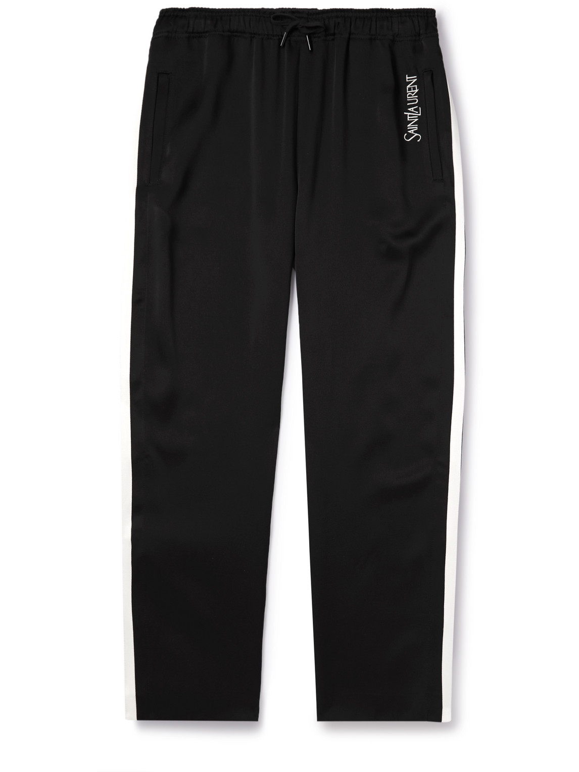 SAINT LAURENT - Straight-Leg Satin-Jersey Sweatpants - Men - Black - IT 52 von SAINT LAURENT