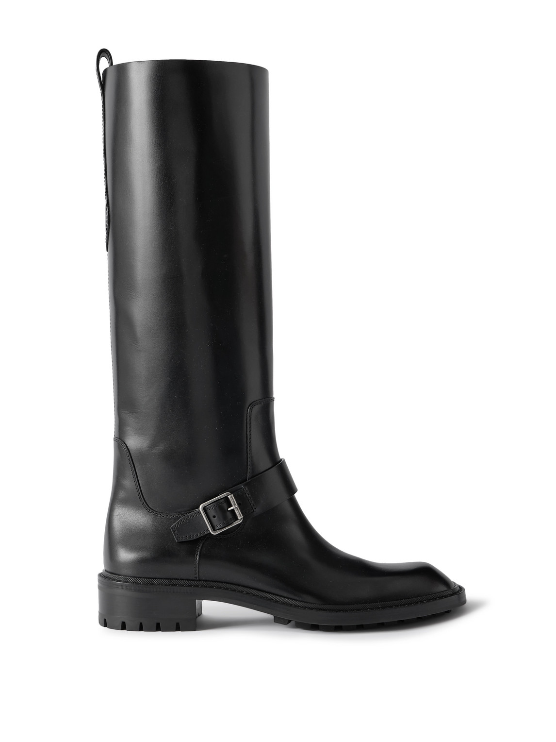SAINT LAURENT - Vadim Buckled Leather Knee Boots - Men - Black - EU 43 von SAINT LAURENT