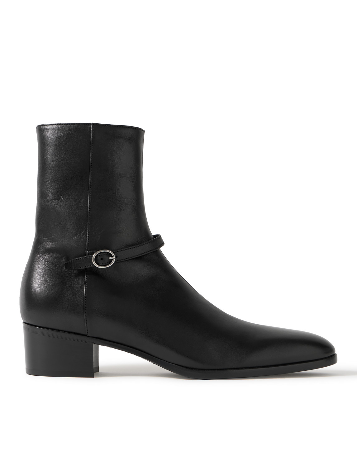 SAINT LAURENT - Vlad Buckled Leather Boots - Men - Black - EU 43 von SAINT LAURENT