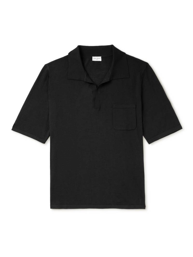 SAINT LAURENT - Wool Polo Shirt - Men - Black - M von SAINT LAURENT