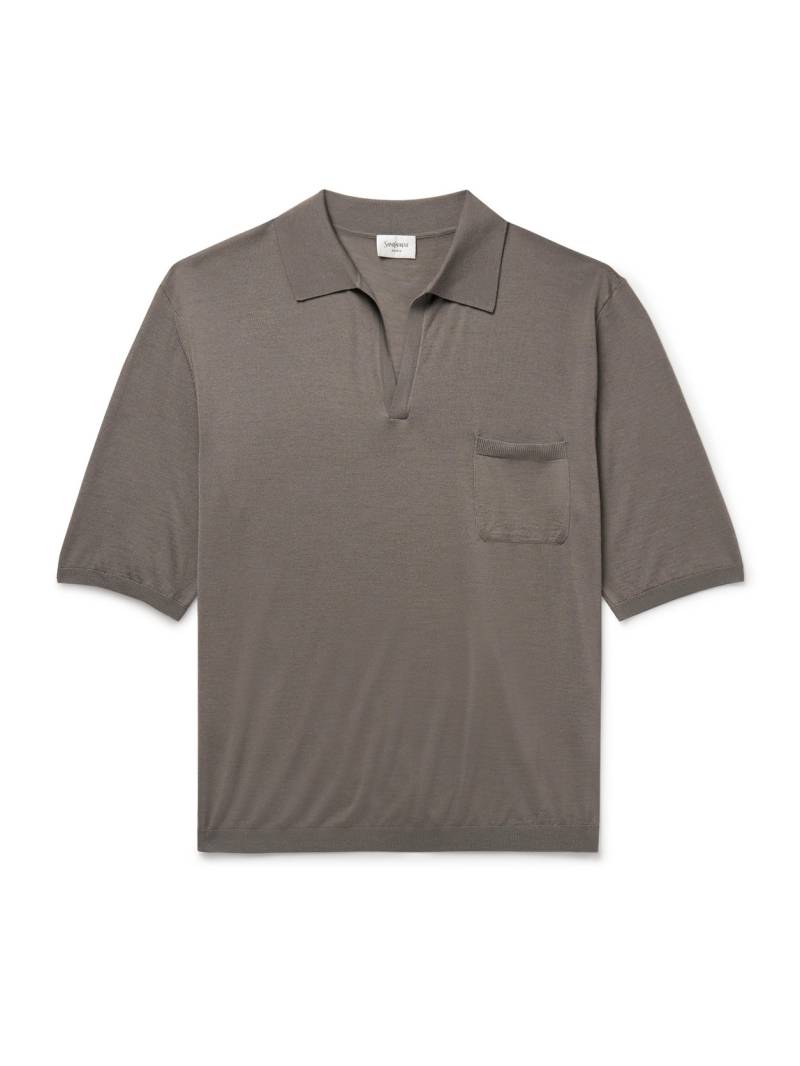 SAINT LAURENT - Wool Polo Shirt - Men - Gray - L von SAINT LAURENT