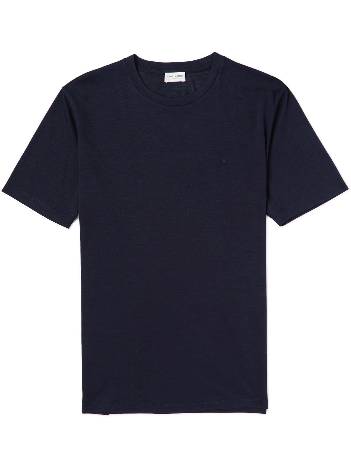 SAINT LAURENT - Wool and Silk-Blend T-Shirt - Men - Blue - XL von SAINT LAURENT