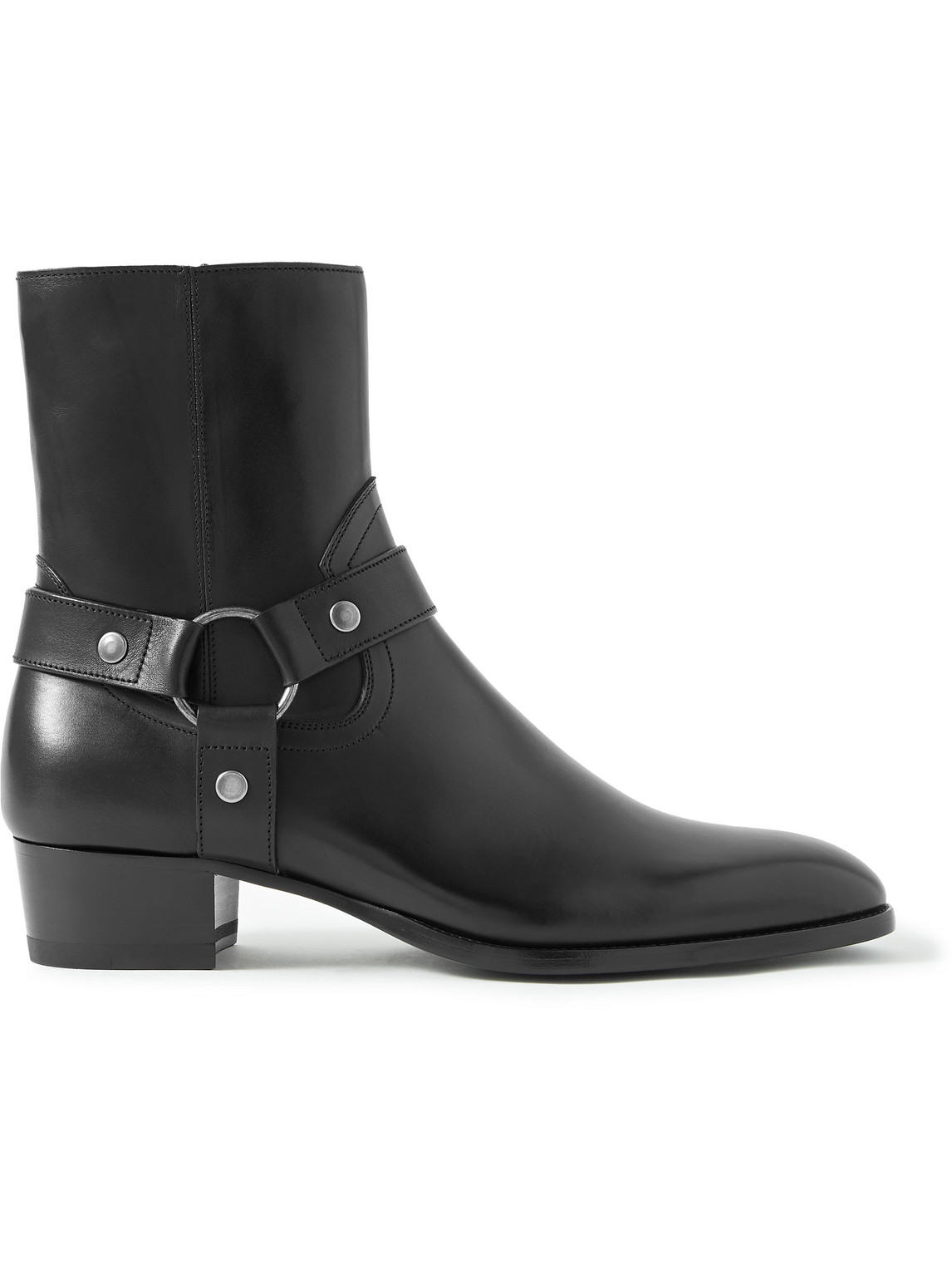 SAINT LAURENT - Wyatt Buckled Leather Boots - Men - Black - EU 45 von SAINT LAURENT