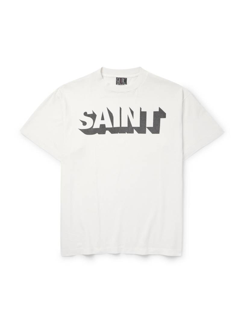 SAINT MXXXXXX - Alpha Logo-Print Cotton-Jersey T-Shirt - Men - White - XXL von SAINT MXXXXXX