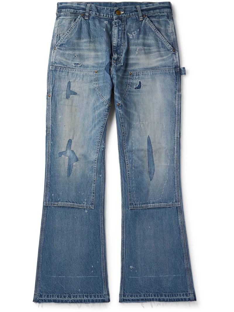 SAINT MXXXXXX - Bootcut Panelled Distressed Jeans - Men - Blue - XL von SAINT MXXXXXX