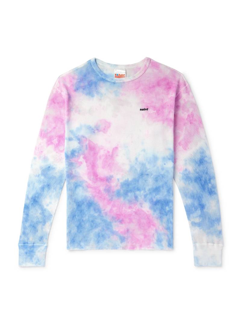 SAINT MXXXXXX - Slim-Fit Logo-Embroidered Tie-Dyed Waffle-Knit Cotton T-Shirt - Men - Pink - L von SAINT MXXXXXX