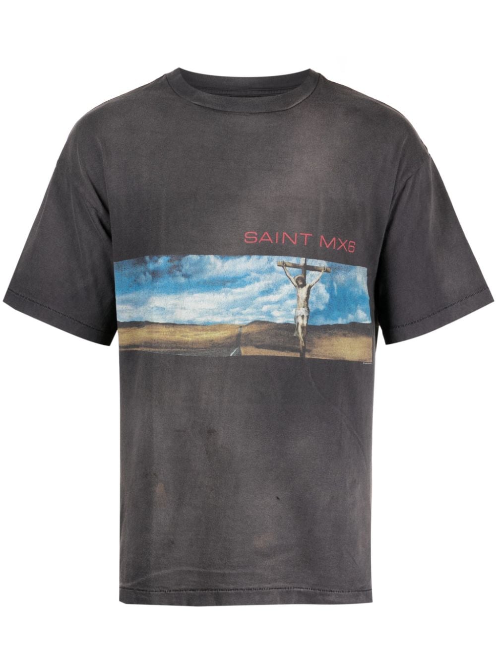 SAINT MXXXXXX T-Shirt mit Pinselstrich-Print - Grau von SAINT MXXXXXX