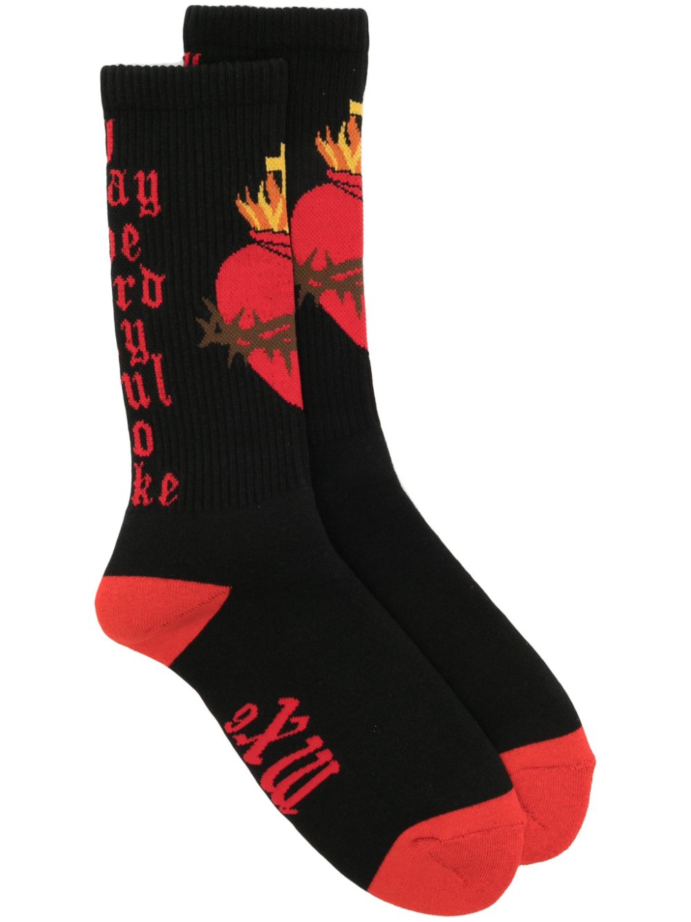 SAINT MXXXXXX Socken mit Herzmotiv - Schwarz von SAINT MXXXXXX