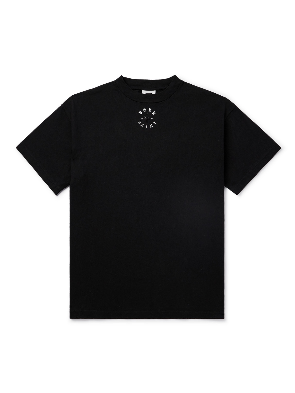 SAINT Mxxxxxx - Born X Raised Logo-Print Embroidered Cotton-Jersey T-Shirt - Men - Black - L von SAINT Mxxxxxx
