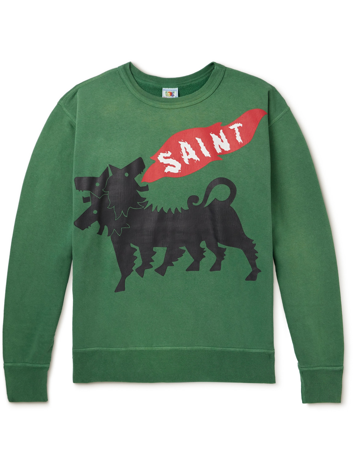 SAINT Mxxxxxx - Printed Cotton-Jersey Sweatshirt - Men - Green - M von SAINT Mxxxxxx