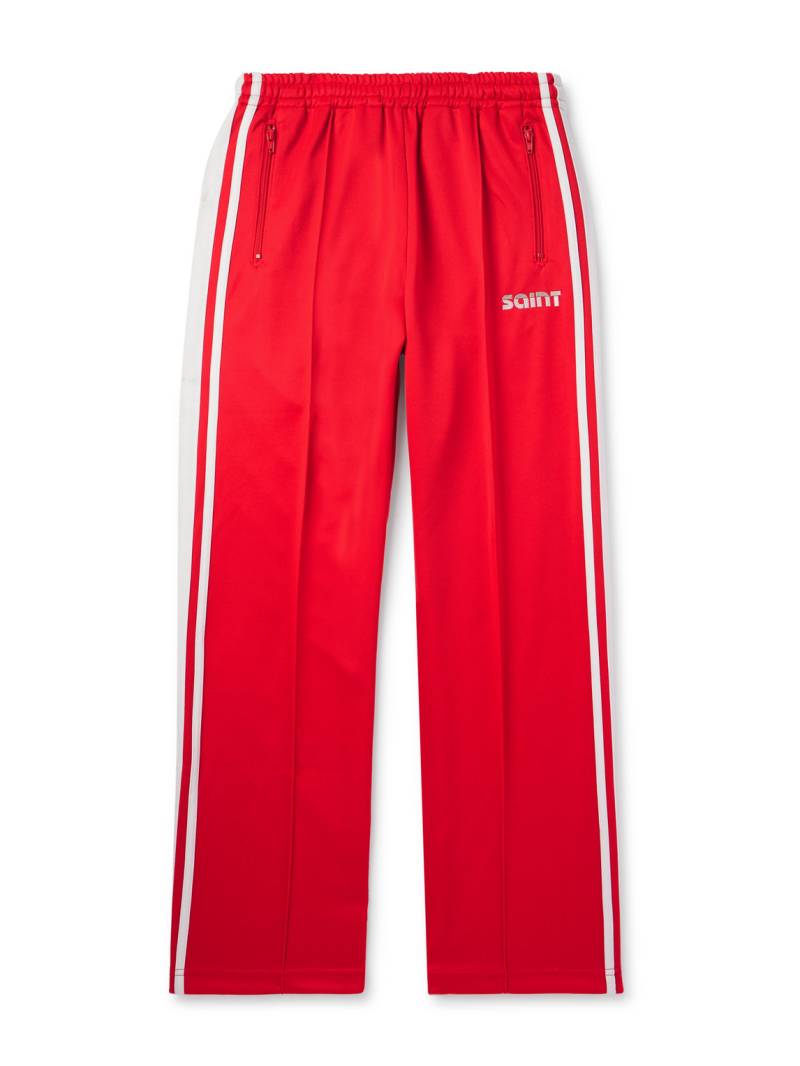 SAINT Mxxxxxx - Straight-Leg Logo-Embroidered Striped Jersey Track Pants - Men - Red - L von SAINT Mxxxxxx
