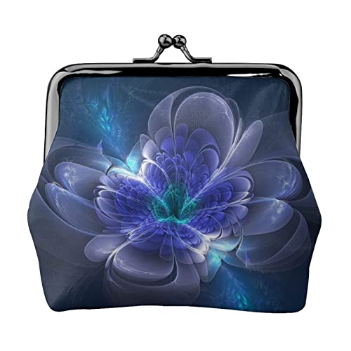 Fantasy Blue Flower Portable Leather Kiss Lock Coin Purse for Women and Girls for Shopping Travel Wedding Mother's Day Gifts Black One Size Black One Size, Schwarz , Einheitsgröße von SAINV