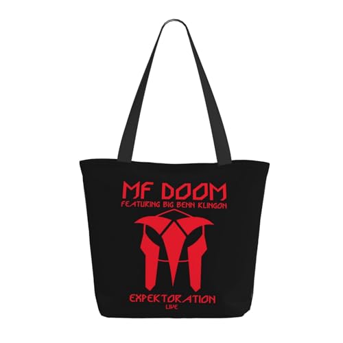 SAIOKSIT Frauen Doom Rapper MF Music Schultertasche Tüte großem Fassungsvermögen modernem Stil leichtgewichtig und haltbar ideal für Mädchen Mamas Freunde und Lehrerinnen. von SAIOKSIT