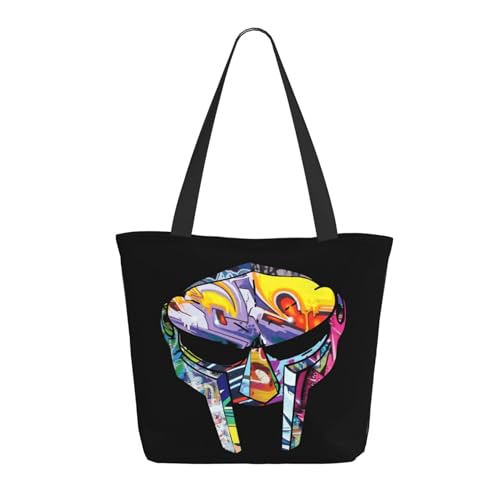 SAIOKSIT Frauen Doom Rapper MF Music Schultertasche Tüte großem Fassungsvermögen modernem Stil leichtgewichtig und haltbar ideal für Mädchen Mamas Freunde und Lehrerinnen. von SAIOKSIT