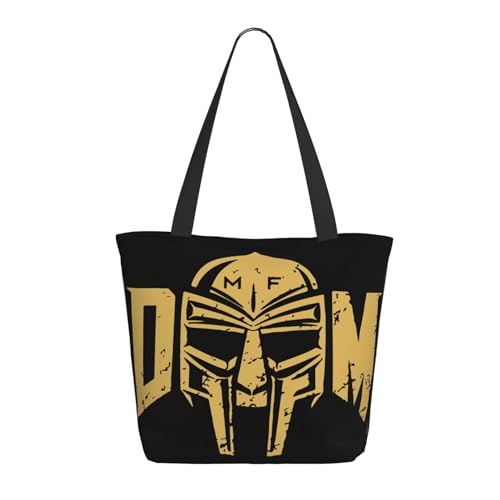 SAIOKSIT Frauen Doom Rapper MF Music Schultertasche Tüte großem Fassungsvermögen modernem Stil leichtgewichtig und haltbar ideal für Mädchen Mamas Freunde und Lehrerinnen. von SAIOKSIT