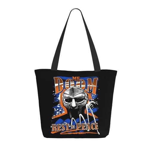 SAIOKSIT Frauen Doom Rapper MF Music Schultertasche Tüte großem Fassungsvermögen modernem Stil leichtgewichtig und haltbar ideal für Mädchen Mamas Freunde und Lehrerinnen. von SAIOKSIT