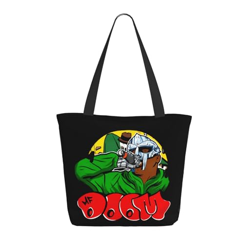 SAIOKSIT Frauen Doom Rapper MF Music Schultertasche Tüte großem Fassungsvermögen modernem Stil leichtgewichtig und haltbar ideal für Mädchen Mamas Freunde und Lehrerinnen. von SAIOKSIT