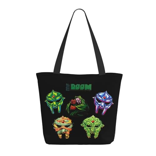 SAIOKSIT Frauen Doom Rapper MF Music Schultertasche Tüte großem Fassungsvermögen modernem Stil leichtgewichtig und haltbar ideal für Mädchen Mamas Freunde und Lehrerinnen. von SAIOKSIT