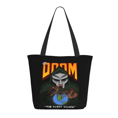SAIOKSIT Frauen Doom Rapper MF Music Schultertasche Tüte großem Fassungsvermögen modernem Stil leichtgewichtig und haltbar ideal für Mädchen Mamas Freunde und Lehrerinnen. von SAIOKSIT