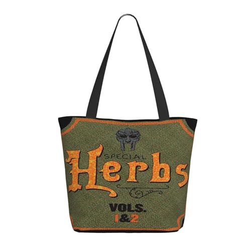 SAIOKSIT Frauen Doom Rapper MF Music Schultertasche Tüte großem Fassungsvermögen modernem Stil leichtgewichtig und haltbar ideal für Mädchen Mamas Freunde und Lehrerinnen. von SAIOKSIT