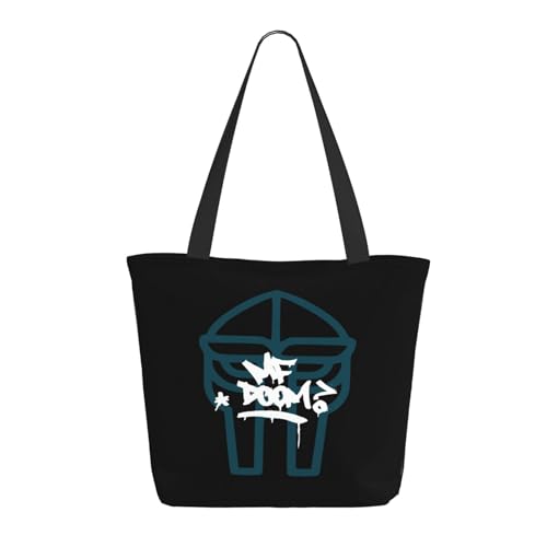 SAIOKSIT Frauen Doom Rapper MF Music Schultertasche Tüte großem Fassungsvermögen modernem Stil leichtgewichtig und haltbar ideal für Mädchen Mamas Freunde und Lehrerinnen. von SAIOKSIT