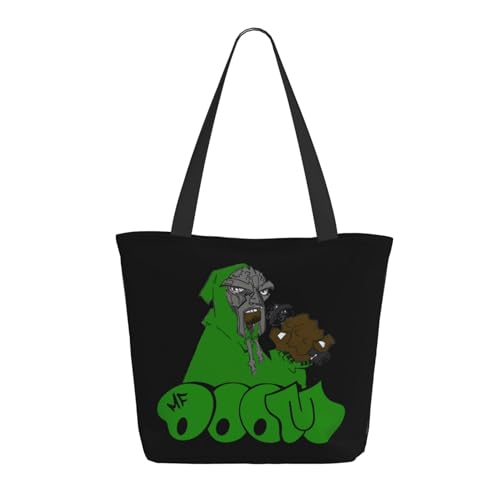SAIOKSIT Frauen Doom Rapper MF Music Schultertasche Tüte großem Fassungsvermögen modernem Stil leichtgewichtig und haltbar ideal für Mädchen Mamas Freunde und Lehrerinnen. von SAIOKSIT