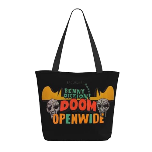 SAIOKSIT Frauen MF Rapper Music Doom Schultertasche Tüte großem Fassungsvermögen modernem Stil leichtgewichtig und haltbar ideal für Mädchen Mamas Freunde und Lehrerinnen. von SAIOKSIT