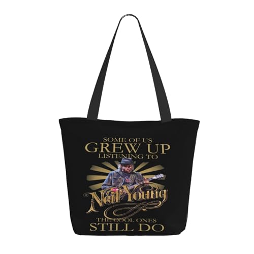 SAIOKSIT Frauen Neil Rock Band Young Schultertasche Tüte großem Fassungsvermögen modernem Stil leichtgewichtig und haltbar ideal für Mädchen Mamas Freunde und Lehrerinnen. von SAIOKSIT