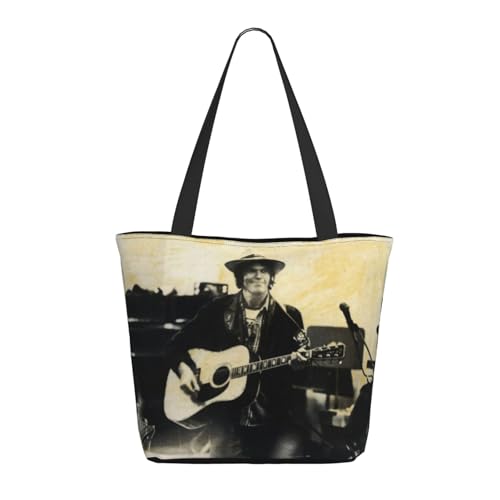 SAIOKSIT Frauen Young Rock Band Neil Crazy Horse Schultertasche Tüte großem Fassungsvermögen modernem Stil leichtgewichtig und haltbar ideal für Mädchen Mamas Freunde und Lehrerinnen. von SAIOKSIT