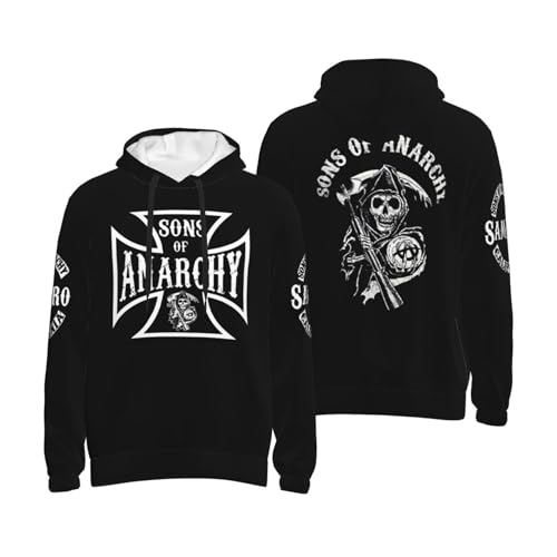 SAIOKSIT Unisex Anarchy TV Series Sons Kapuzenpullover für Männer, Frauen, Teenager – Sportliches Hip-Hop Pullover-Sweatshirt, Casualer Streetwear-Kapuzenpullover in Multifarben, Größen XS–4XL von SAIOKSIT