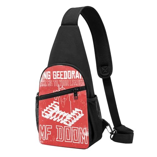 SAIOKSIT Unisex Doom Rapper MF Music Brusttaschen Retro-Tierprint Schultertaschen Leichte Reisebegleiter für Stadtentdeckungen & Wandertouren von SAIOKSIT