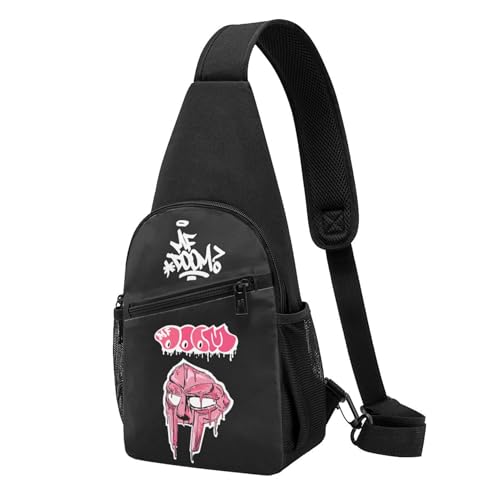 SAIOKSIT Unisex Doom Rapper MF Music Brusttaschen Retro-Tierprint Schultertaschen Leichte Reisebegleiter für Stadtentdeckungen & Wandertouren von SAIOKSIT