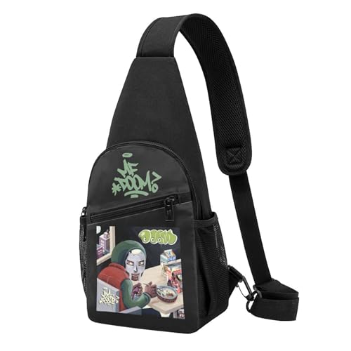 SAIOKSIT Unisex Doom Rapper MF Music Brusttaschen Retro-Tierprint Schultertaschen Leichte Reisebegleiter für Stadtentdeckungen & Wandertouren von SAIOKSIT