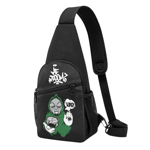 SAIOKSIT Unisex MF Rapper Music Doom Brusttaschen Retro-Tierprint Schultertaschen Leichte Reisebegleiter für Stadtentdeckungen & Wandertouren von SAIOKSIT