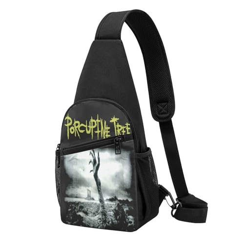 Unisex Tree Rock Band Porcupine Brusttaschen Retro-Tierprint Schultertaschen Leichte Reisebegleiter für Stadtentdeckungen & Wandertouren von SAIOKSIT
