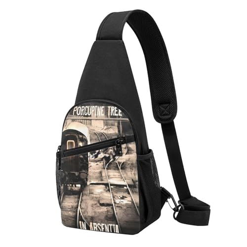 Unisex Tree Rock Band Porcupine Brusttaschen Retro-Tierprint Schultertaschen Leichte Reisebegleiter für Stadtentdeckungen & Wandertouren von SAIOKSIT