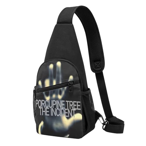 Unisex Tree Rock Band Porcupine Brusttaschen Retro-Tierprint Schultertaschen Leichte Reisebegleiter für Stadtentdeckungen & Wandertouren von SAIOKSIT