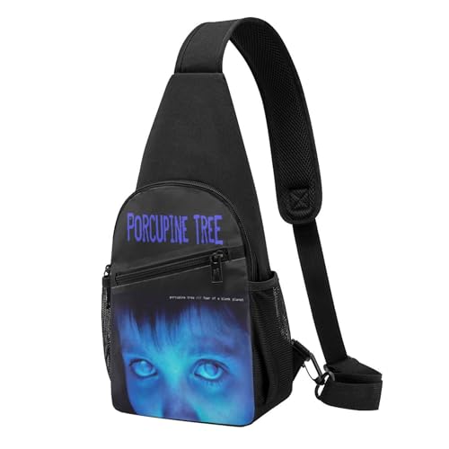 Unisex Tree Rock Band Porcupine Brusttaschen Retro-Tierprint Schultertaschen Leichte Reisebegleiter für Stadtentdeckungen & Wandertouren von SAIOKSIT