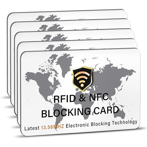 SaiTech IT RFID-blockierende Karte, NFC, kontaktlose Debit-/Kreditkarte, ATM, Reisepassschutz, ideal für Männer und Frauen, schlank mit Weltkarten-Design, passt perfekt in die Brieftasche, von SAITECH IT